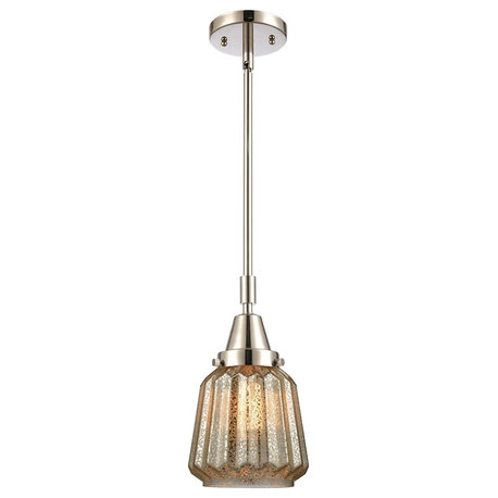 Innovations Chatham 9.1" Mini Pendant, LED, PN/MC/Ribbed