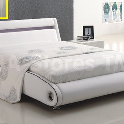 Vela White Upholstered Bed - Beds