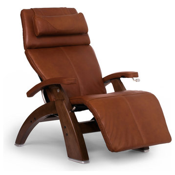 Human Touch PC-420 Perfect Chair Walnut Zero-Gravity Recliner Cognac Premium