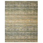 Nourison - Rhapsody Rug, Beige Blue, 9'9"x13' - This modern mix of European and Persian textile traditions takes visual excitement to a new level. The lively and sophisticated design presents flickering abstract shapes on an intricately striated ground. The complex color story is a vivid spectrum of jewel tones. Unique and dazzling! 80% Wool 20% Nylon Powerloomed.