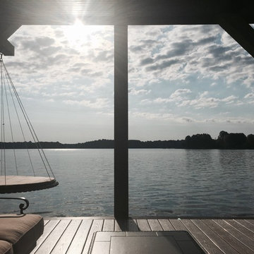 Lakeside Dock Floating Bed for overnight sleeping