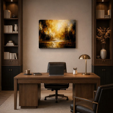 Amber Stillness – Modern Abstract Wall Art
