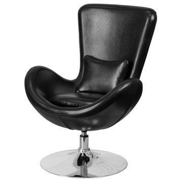 Roseto FFIF52663 30"W Leather Accent Chair - Black