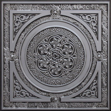 Antique Silver 3D Ceiling Panels, 2'x2', 40 Sq Ft, Pack of 10