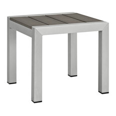 50 Most Por Contemporary Outdoor Side Tables For 2018 Houzz Modway S Outdoor Patio Aluminum Side Table Silver Gray
