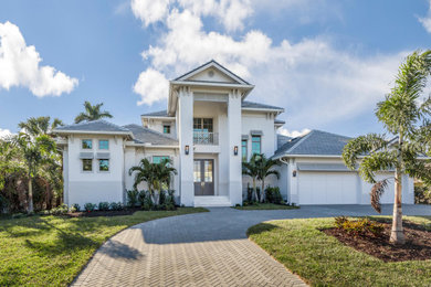 Inspiration for a coastal exterior home remodel in Atlanta
