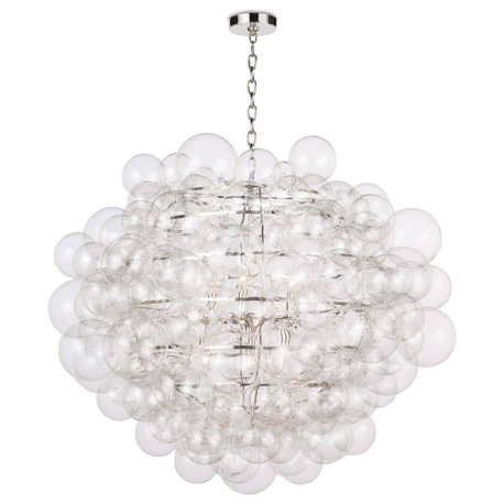 Nimbus Glass Chandelier, Clear