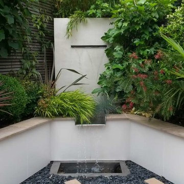 Contemporary courtyard triangular shaped garden