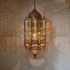 Large Moroccan Hand Punched Brass Chandelier