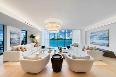 Inspiration for a modern living room remodel in Miami
