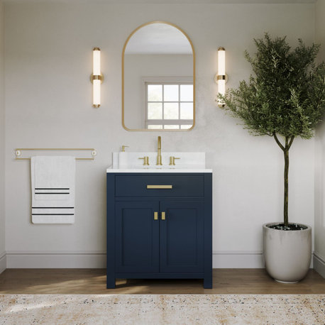 Madison Bathroom Vanity, Monarch Blue, 30", Single Sink