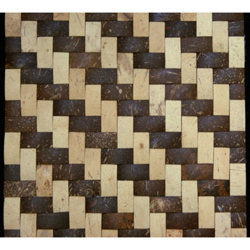 Legion Furniture Cream & Walnut Mosaic Tile