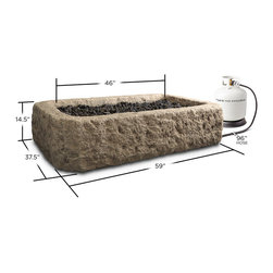 Antique Stone - Rectangle Fire Pit Dimensions - Fire Pits