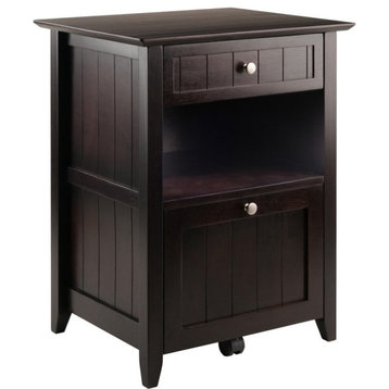 Winsome Burke 2-Drawer Transitional Solid Wood File Cabinet in Coffee