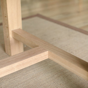 'Vega II' White Oak H Leg Dining Table