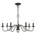Livex Lighting - Traditional Chandelier,Black - With traditional beauty, the Windsor chandelier lends itself to being featured in any modern home. Featuring black finish, this seven light chandelier evokes elegant character. Highlighted with brushed nickel accents, the design of this chandelier is sure to stand out as an exquisite feature.