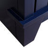 61" Single Sink Vanity, Blue Finish And Black Galaxy Granite