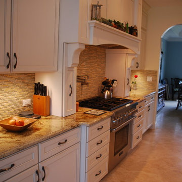 Traditional Kitchen with Mantle Hood