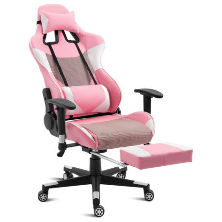 Costway Ergonomic High Back Racing Office Chair w/Lumbar Support & Footrest