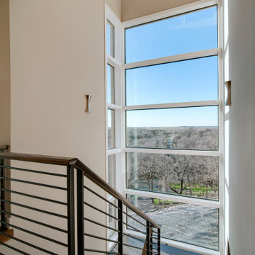 Milgard Black Fiberglass and Aluminum Windows and Doors - TX Lake House