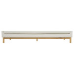 Meridian Furniture - Langham Linen Textured Fabric Upholstered Loveseat, Cream - Let the cares of the day drift away when you're relaxed from the comfortable confines of this Langham cream linen textured fabric chair. The boxy design is modern and chic with a mid-century vibe, and the chair rests on a solid wood frame for impeccable durability. Cream linen textured fabric upholstery covers the sides, back, and cushions of the chair, while two plump pillows on either side make it an extra comfy seating option that everyone loves.