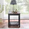 Oxford Accent Side Table With Black Finish Frame and Cherry Finish Top
