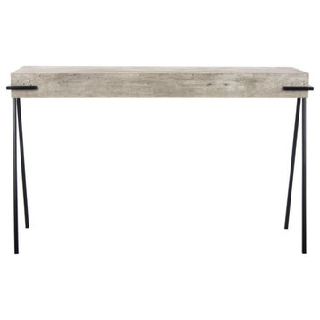 Ned Rectangle Console Table, Light Gray/Black