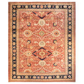 Eclectic, One-of-a-Kind Hand-Knotted Area Rug Orange, 12' 0 x 14' 5