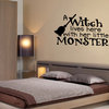 A Witch Lives Vinyl Wall Decal hd130, Cheddar Yellow, 48 in.