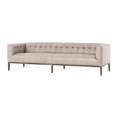 Low Back Sofas Houzz Zin Home Marlin Modern Stone Leather Tufted Low Back Sofa 96 Sofas
