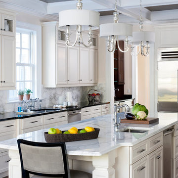 Sophisticated traditional "tuxedo" kitchen