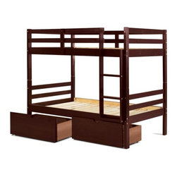 Arizona Twin over Twin Bunk Bed in Mahogany - Bunk Beds
