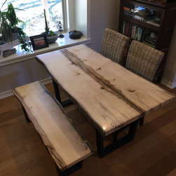 Slab Dining Table and Bench - Dining Sets