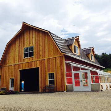 Oregon greenhouse attached to barn