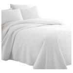 Ienjoy Home - Becky Cameron Premium Ultra Soft Herring Pattern Quilted Coverlet Set, White, Ki - Casual elegance meets pure uncompromising comfort with this Premium Quilted Coverlet by The Becky Cameron Sure to compliment any bedroom style, this beautiful coverlet is available in three timeless patterns and six vintage, captivating colors. The Becky Cameron Coverlet is spun from our Premium Microfiber yarns, offering twice the durability of cotton and is 100% hypoallergenic. Enjoy easy maintenance with this machine washable, wrinkle free and stain resistant premium beauty. Truly an All Seasons Coverlet, it will keep you warm in the winter and cool in the summer. The Becky Cameron Premium Quilted Coverlet will surely add the finishing touch to your tranquil bedroom oasis.