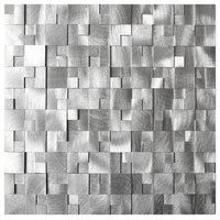 11.8"x11.8" 3D Raised Cobblestone Pattern Aluminum Mosaic Tile, Single Sheet