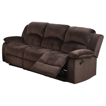 Padded Suede Motion Sofa in Chocolate