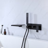 Wall Mounted Pressure Balanced Roman Tub Faucet with Hand Shower, Matte Black