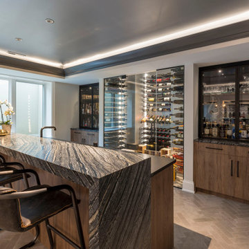 Custom Wine Cellar and Bar Island