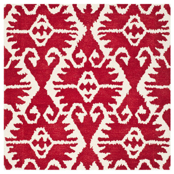 Safavieh Wyndham Collection WYD323 Rug, Red/Ivory, 5' Square
