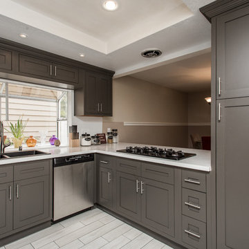 Dark Grey Shaker Style Inset Cabinets
