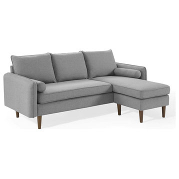 Revive Upholstered Right or Left Sectional Sofa, Light Gray