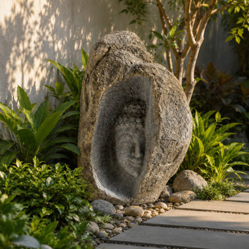 2 ft Serene Buddha Face Boulder Sculpture