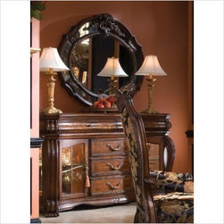 AICO Furniture - Oppulente Sideboard and Mirror Set in Sienna Spice - 67007-52/6 - Bedroom Products