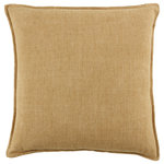 Jaipur Living - Jaipur Living Blanche Solid Tan Down Pillow 22" - The Burbank collection infuses homes with understated elegance, perfect for rustic and coastal spaces alike. The Blanche pillow is crafted of 100% linen and features soft, inviting flange for added texture and charm. In a warm tan hue, this versatile cushion lends a grounding neutral to any room.