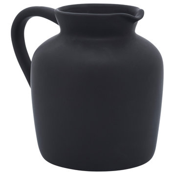 Ceramic 5" Pitcher Vase, Black