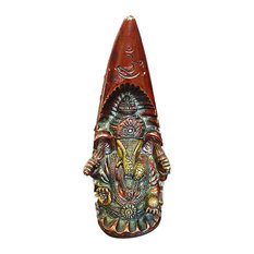 Mogul Interior - Hindu God Ganesha Statue Conch Ganesh Brass Statues India Yoga Gift Idea - Decorative Objects And Figurines