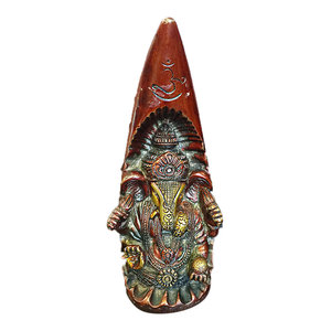 Mogul Interior - Hindu God Ganesha Statue Conch Ganesh Brass Statues India Yoga Gift Idea - Decorative Objects And Figurines