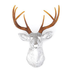 Chrome Industrial Deer Head - Home Decor