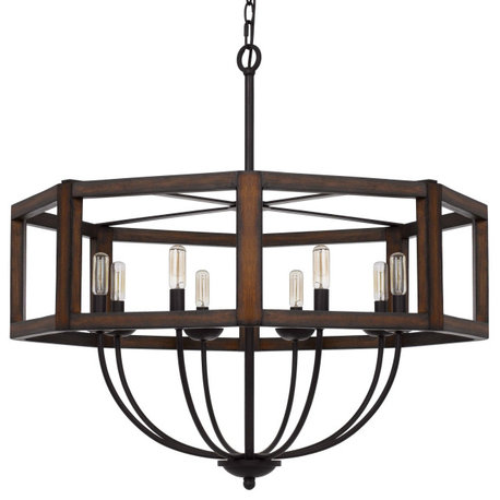 Cal Lighting FX-3761-8 Renton 8 Light 30"W Drum Chandelier - Dark Bronze